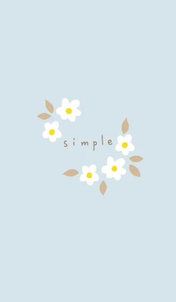 [LINE着せ替え] 5つの白い花19の画像1