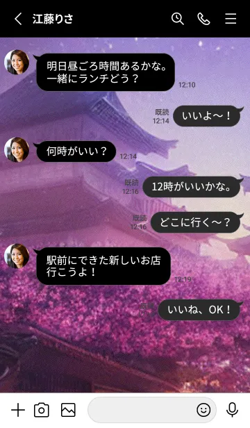 [LINE着せ替え] 和の夜桜#DaA04。の画像3