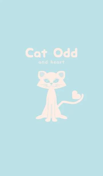 [LINE着せ替え] 猫のオッドとハート 水色の画像1