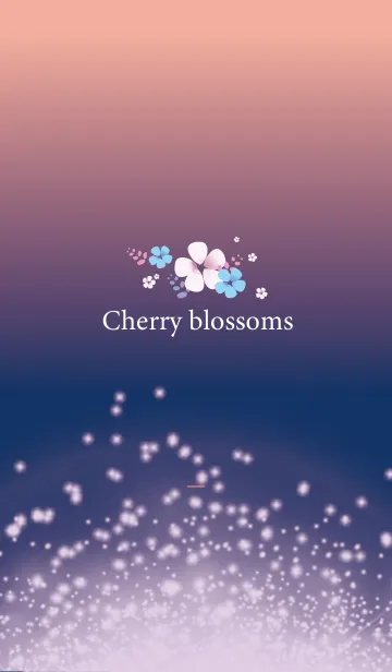 [LINE着せ替え] ベージュとピンク : 運気UP！青い桜の画像1