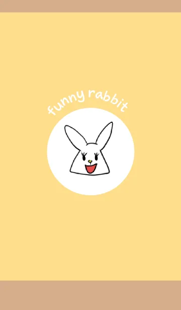 [LINE着せ替え] 面白いうさぎの着せかえ2 薄茶と黄色の画像1
