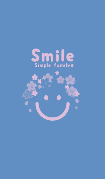 [LINE着せ替え] スマイル＆桜 ペールパステルブルーの画像1