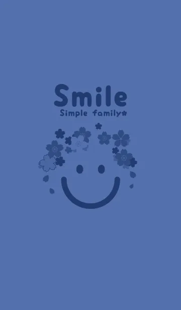 [LINE着せ替え] スマイル＆桜 ラベンダーブルーの画像1