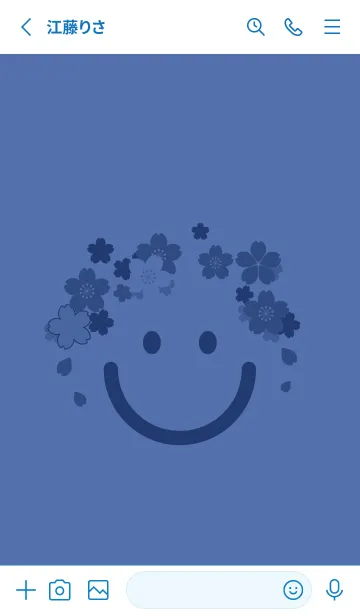 [LINE着せ替え] スマイル＆桜 ラベンダーブルーの画像2