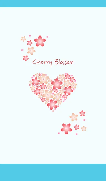 [LINE着せ替え] かわいい桜の着せかえ 水色の画像1