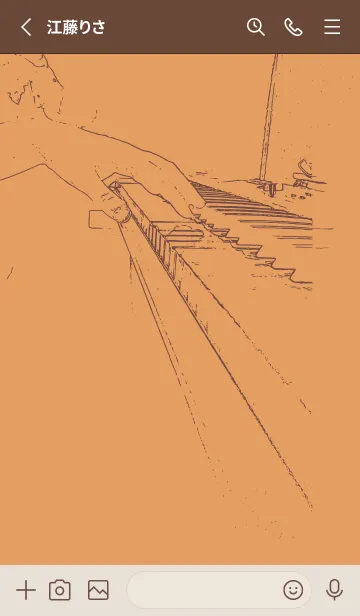 [LINE着せ替え] ピアノ演奏  小麦色の画像2