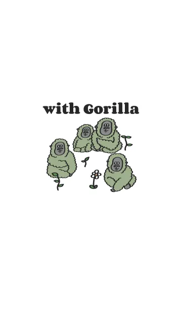 [LINE着せ替え] ごりらの日常 with Gorilla (pink ver.)の画像1