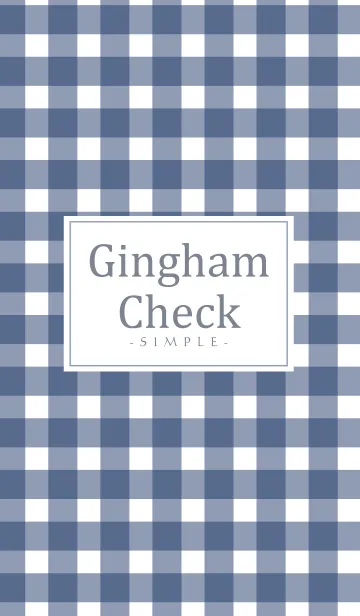 [LINE着せ替え] Gingham Check Navy - SIMPLE 3の画像1