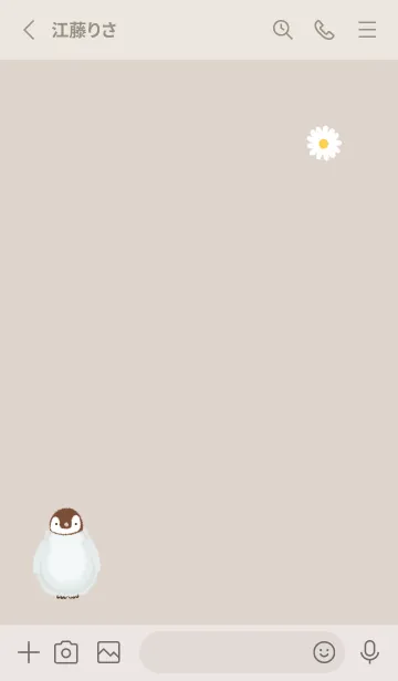 [LINE着せ替え] ペンギンとデイジー❁brown03_1の画像2