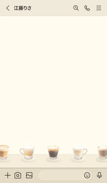 [LINE着せ替え] Latte 001 - 02-03 アイボリー & レッド #iの画像2