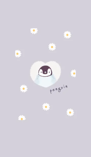 [LINE着せ替え] ペンギンとデイジー❁violet04_1の画像1