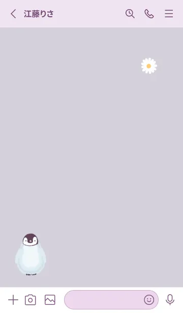 [LINE着せ替え] ペンギンとデイジー❁violet04_1の画像2