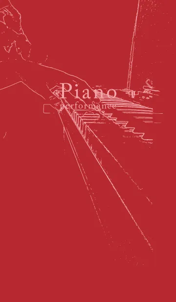 [LINE着せ替え] ピアノ演奏  茜色の画像1
