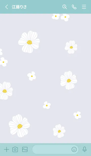 [LINE着せ替え] お花のホワイトリースの画像2