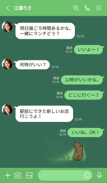 [LINE着せ替え] 友達とカピバラの画像3