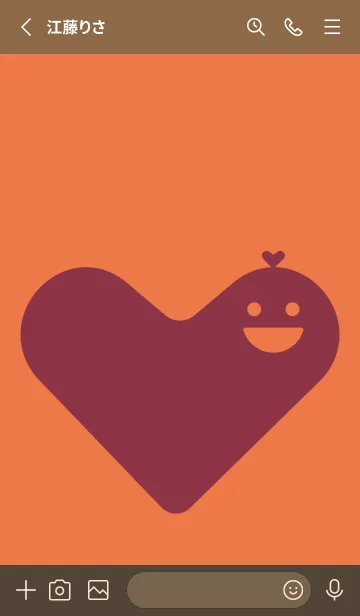[LINE着せ替え] ハート型の着せかえ 黄丹の画像2