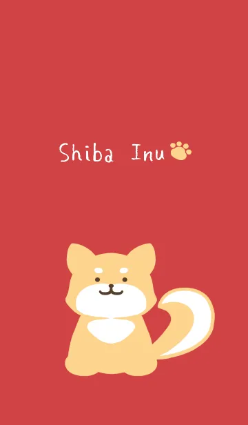 [LINE着せ替え] しっぽ可愛い柴犬/レッド/ベージュの画像1