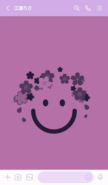 [LINE着せ替え] スマイル＆桜 ペールモーベットの画像2