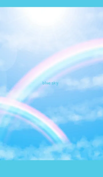 [LINE着せ替え] 青空と虹 水色の画像1