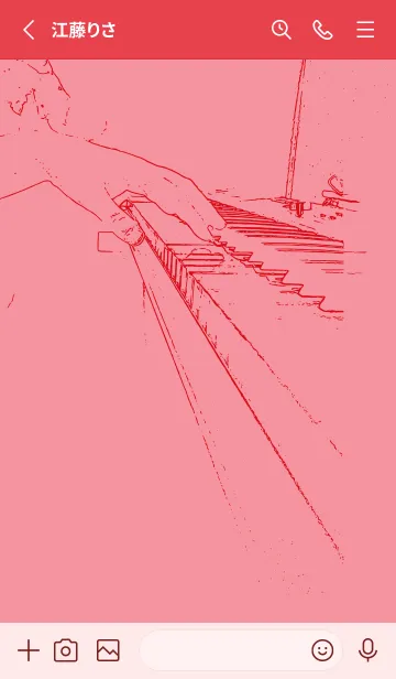 [LINE着せ替え] ピアノ演奏  キューピッドピンクの画像2