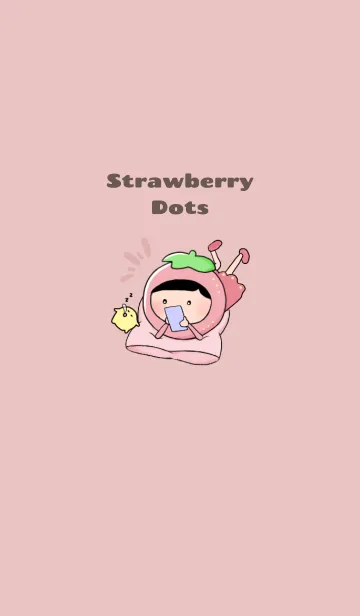 [LINE着せ替え] sweet strawberry dotsの画像1