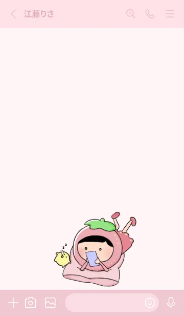 [LINE着せ替え] sweet strawberry dotsの画像2