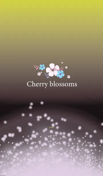 [LINE着せ替え] 黒と黄色 : 運気UP！青い桜の画像1