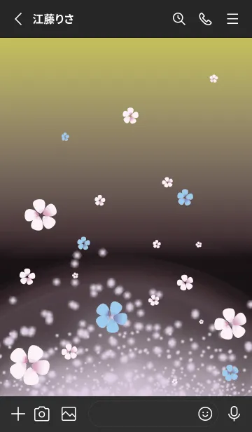 [LINE着せ替え] 黒と黄色 : 運気UP！青い桜の画像2