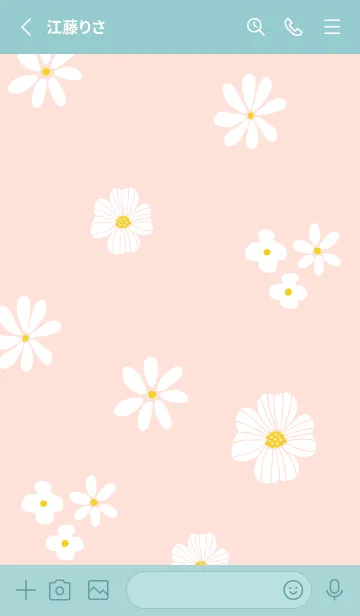 [LINE着せ替え] かわいい白いお花26の画像2