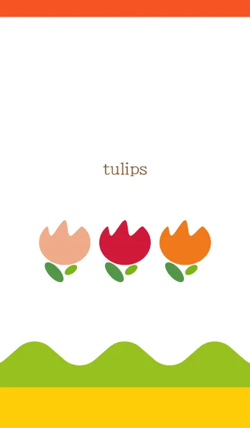 [LINE着せ替え] カラフルなチューリップ 赤と黄色の画像1