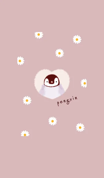 [LINE着せ替え] ペンギンとデイジー❁dustypink13_1の画像1