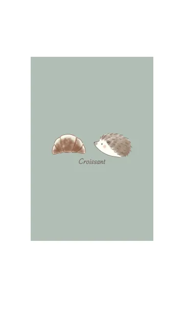 [LINE着せ替え] ハリネズミとクロワッサン 2  -グリーン-の画像1