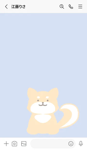 [LINE着せ替え] しっぽ可愛い柴犬/ブルーグレイの画像2