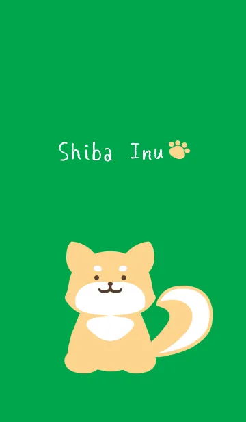 [LINE着せ替え] しっぽ可愛い柴犬/グリーンの画像1