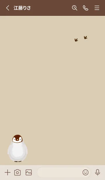 [LINE着せ替え] もふもふペンギン♡beige05_1の画像2