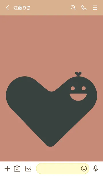 [LINE着せ替え] ハート型の着せかえ 丁字色の画像2