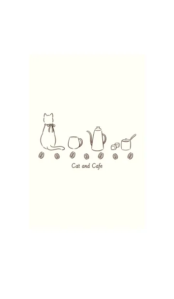 猫とカフェ -オフホワイト-の着せ替えメイン画像