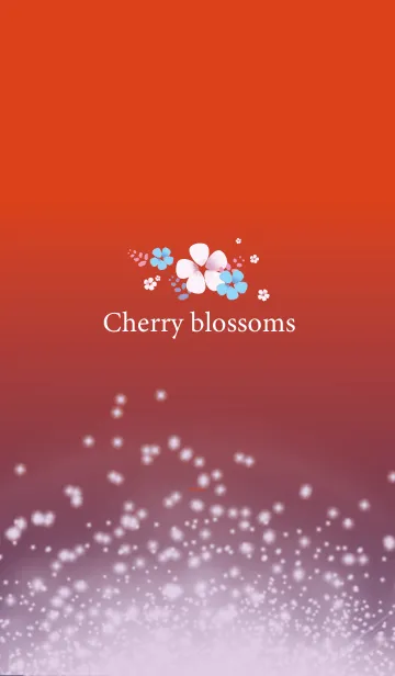 [LINE着せ替え] 赤 : 運気UP！青い桜の画像1