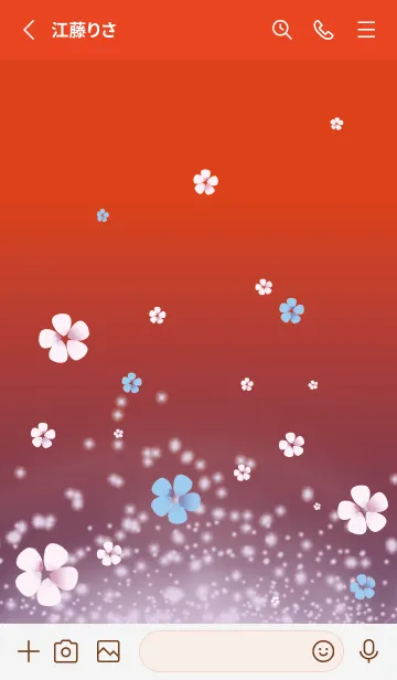 [LINE着せ替え] 赤 : 運気UP！青い桜の画像2