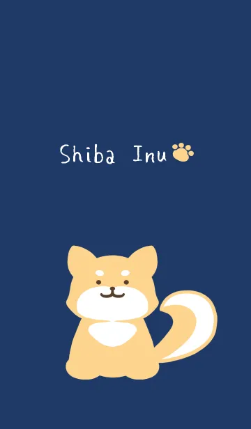 [LINE着せ替え] しっぽ可愛い柴犬/ネイビーブルーの画像1