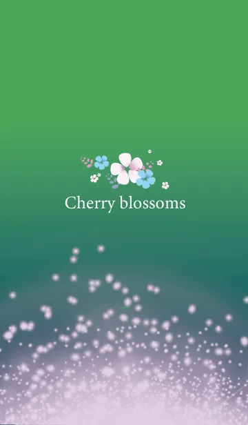 [LINE着せ替え] 緑 : 運気UP！青い桜の画像1