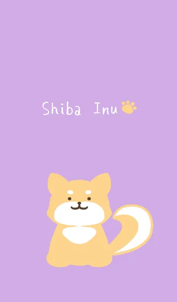 [LINE着せ替え] しっぽ可愛い柴犬/パープルの画像1