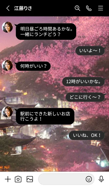 [LINE着せ替え] 和の夜桜#DaE05。の画像3