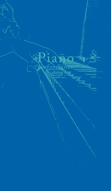 [LINE着せ替え] ピアノ演奏  シアンブルーの画像1