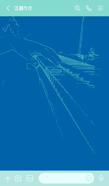 [LINE着せ替え] ピアノ演奏  シアンブルーの画像2