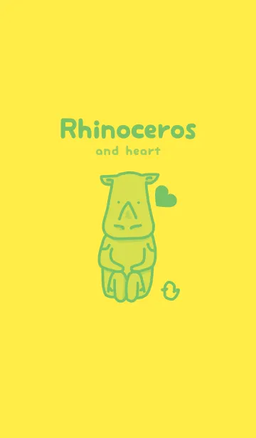 [LINE着せ替え] サイとハート 菜の花色の画像1