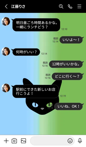 [LINE着せ替え] ブラック キャット 152の画像3