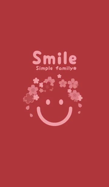 [LINE着せ替え] スマイル＆桜 ローズマダーの画像1