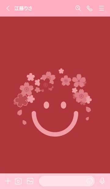 [LINE着せ替え] スマイル＆桜 ローズマダーの画像2