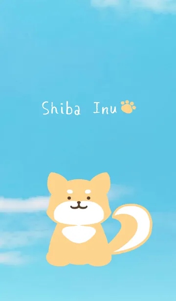[LINE着せ替え] しっぽ可愛い柴犬/青空の画像1